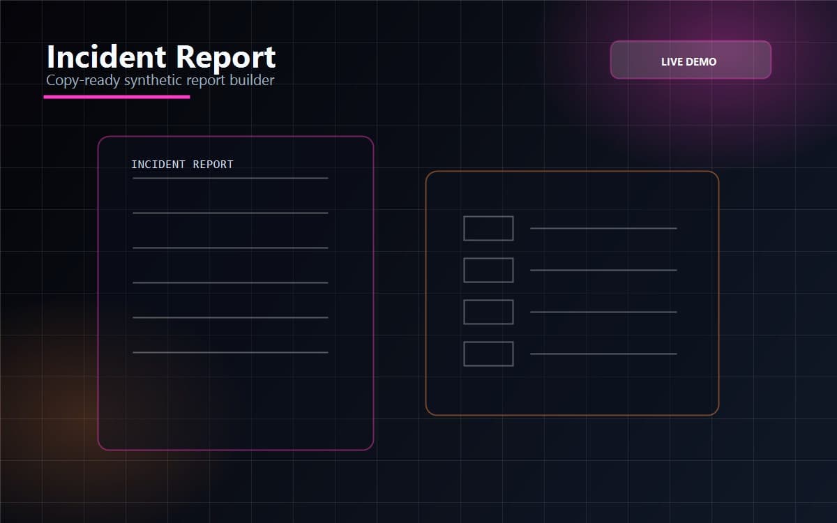 Incident Report Generator demo preview